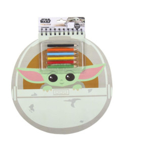 Livre de Dessins à Colorier Baby Yoda avec Crayons et Autocollants - Star Wars