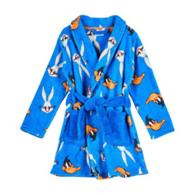 Peignoir Enfant Bleu Mixte avec Cordon Réglable
