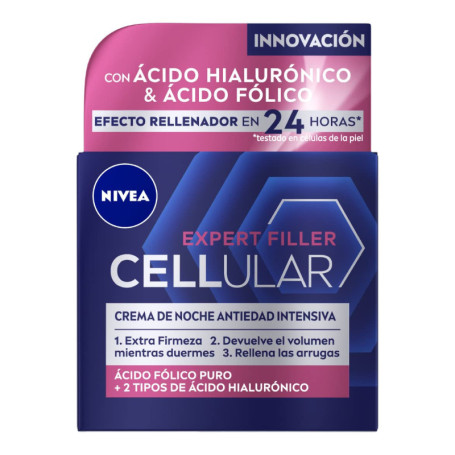 Crème de Nuit NIVEA CELLULAR FILLER au Hyaluronique et Folique - 50 ml