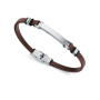Bracelet en Cuir Marron avec Plaque en Acier Inoxydable Viceroy