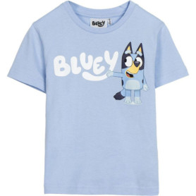 T-shirt Enfant Bleu Clair Bluey à Manches Courtes