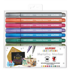Trousse de 10 marqueurs métallisés Alpino pour décoration