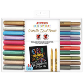 Set de 10 Feutres Métalliques Dual Brush Alpino pour Créativité