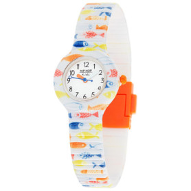 Montre Hip Hop Kids Fun avec Bracelet Multicolore et Cadran Blanc