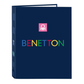 Classeur Safta Benetton DAMERO 4 Anneaux - Bleu Marine, Confortable et Polyvalent