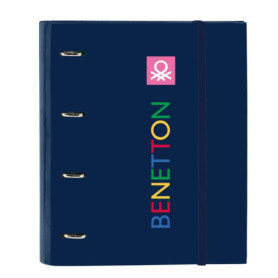 Classeur Safta Benetton DAMERO 4 Anneaux A4 - Bleu Marine