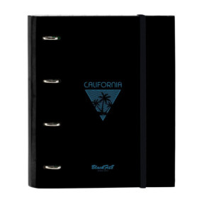 Classeur Safta BLACKFIT8 CALIFORNIA 4 Anneaux A4 Noir/Bleu