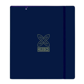 Classeur Safta Munich North 4 Anneaux 35 mm - Recharge A4, 100 Feuilles, Bleu