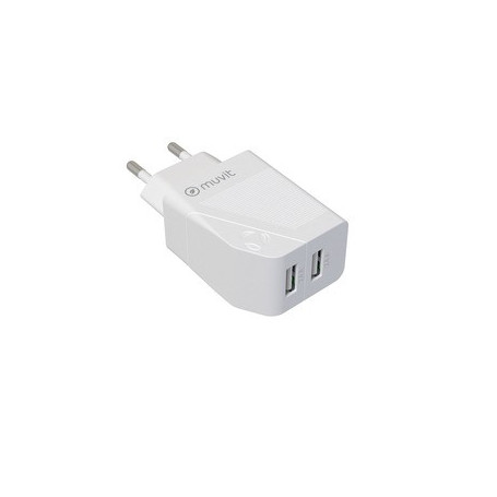 Chargeur Secteur Muvit 2 Ports USB 24W Blanc