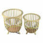 Ensemble de Pots de Fleurs en Bambou Naturel DKD Home Decor