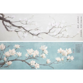 Tableau Japonais Oriental DKD Home Decor - Cadre Artistique Bleu Beige