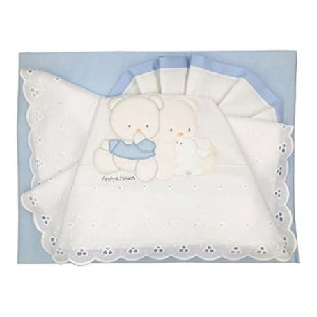 Parure de lit brodée Andy & Helen 3 pièces pour berceau - Bleu clair 18,80 €