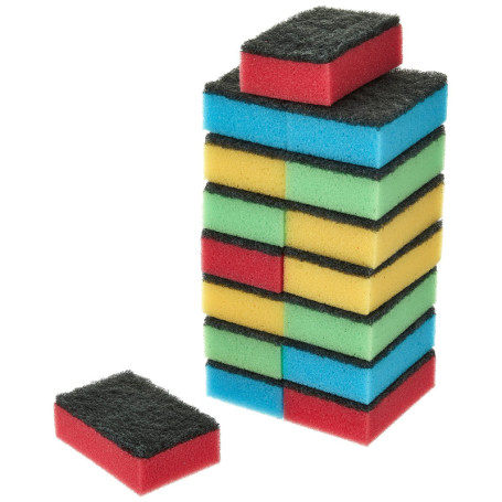 Lot de 16 éponges à vaisselle absorbantes et colorées - HomeSmith 16,03 €