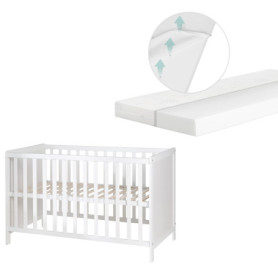 Lit Cododo 2en1 Roba avec Matelas Respirant - Blanc