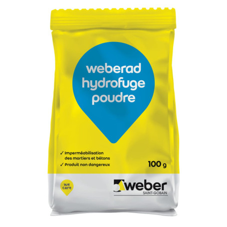 Hydrofuge en Poudre pour Mortiers et Bétons - 100g - Saint-Gobain Weber