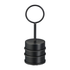 Butoir de Porte Élégant avec Poignée en Acier Inoxydable - Noir