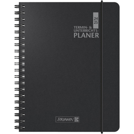 Agenda scolaire 2024/2025 BRUNNEN - Planificateur hebdomadaire A5 avec couverture noire