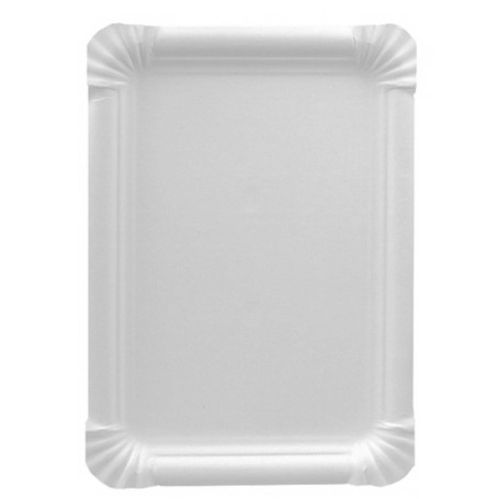 Papstar Plateau Rectangulaire en Carton Blanc - 250 Pièces 16,5 x 20 cm