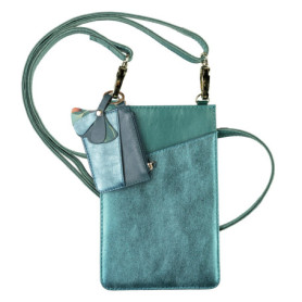 Pochette en Cuir Clairefontaine avec Bandoulière et Accessoires Pratiques