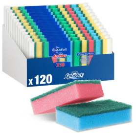 Éponges à Récurer Spontex The Essentials - Pack Économique de 120