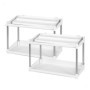 Pack de 2 Organiseurs d'Épices AKTIVE avec Plateau Amovible - Blanc et Gris