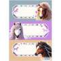 Étiquettes Autocollantes Cheval pour Livres et Fournitures Scolaires