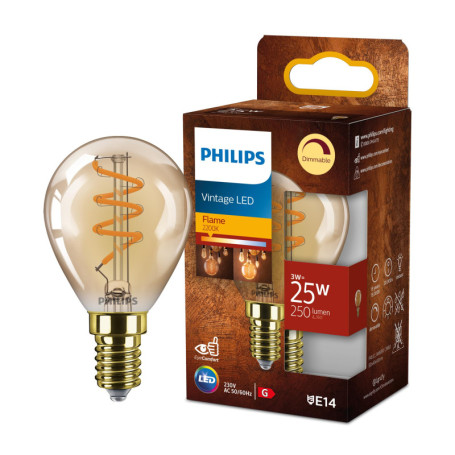 Ampoule LED Vintage Ambrée 25W E14 Dimmable - Blanc Chaud 2200K