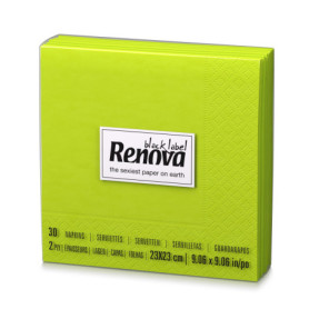 Serviettes en papier cocktail vertes Renova - 30 unités