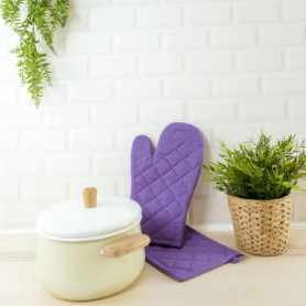 Moufle de Cuisine Sancarlos en Coton Violet - Résistante à la Chaleur