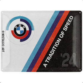 Plaque Rétro BMW Motorsport en Métal - Décoration Murale Vintage 30x40 cm