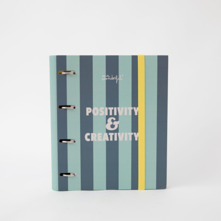 Classeur à Anneaux Mr. Wonderful - Positivité et Créativité avec Folios de Remplacement