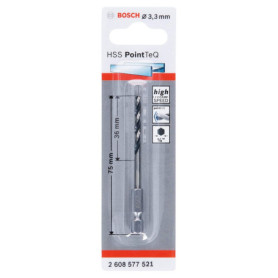 Foret Hexagonal HSS PointTeQ Bosch 3,3 mm pour Métaux