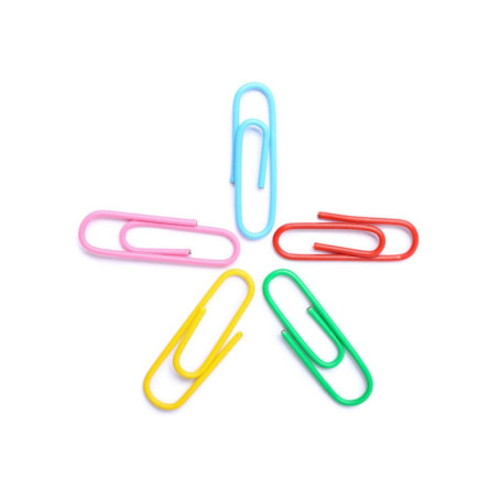 Lot de 100 agrafes colorées en acier plastifié - Alevar