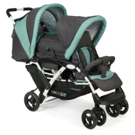 Poussette Double Chic 4 Baby avec Sac de Transport et Protection Pluie