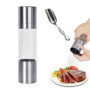 Moulin à Sel et Poivre Double Extrémité en Acier Inoxydable avec Cuillère