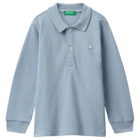 Polo à Manches Longues Garçon United Colors of Benetton - Bleu - 4 Ans