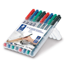 Lot de 8 Stylos Staedtler Lumocolor à Pointe Fine - Effaçables et Imperméables