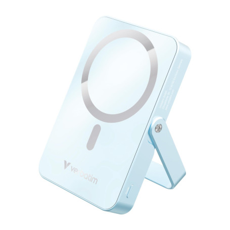 Powerbank MagSafe Verbatim 10 000 mAh Bleu avec Charge Rapide et Support