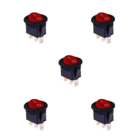 Lot de 5 interrupteurs à bascule ronds HeyNana - Lumière rouge 10 A