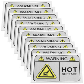 Lot de 10 Étiquettes d'Avertissement Haute Température en PVC - Signalisation Sécurisée