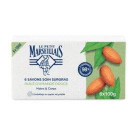 Savon Surgras Huile d'Amande Douce - Le Petit Marseillais (6 x 100g)