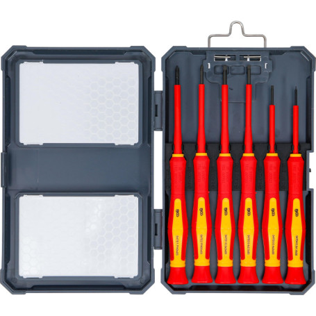 Jeu de Tournevis de Précision VDE BGS - 6 Pièces avec Capuchon Rotatif