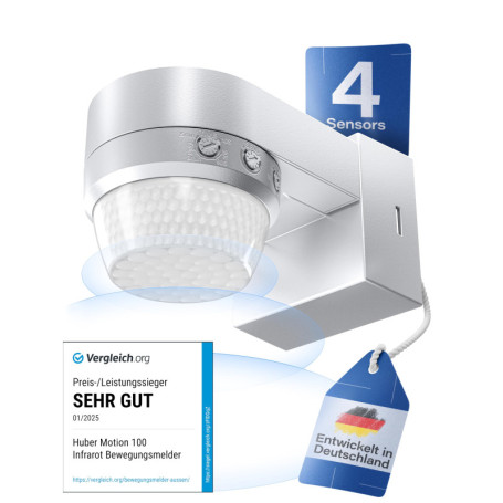 Détecteur de mouvement infrarouge 360° Huber avec lentille Fresnel