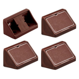 Lot de 4 Équerres d'Assemblage Universelles en Plastique Marron Foncé