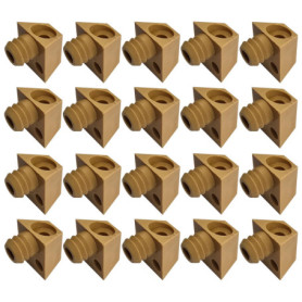 Lot de 20 Taquets en Plastique pour Étagères - Support de Meuble Marron Clair