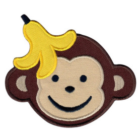 Patch Écusson Brodé Thermocollant Singe pour Enfants - Accessoire Créatif