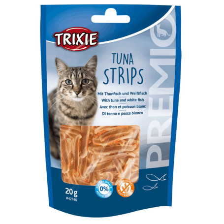 Trixie Premio Strips Snack au Thon et Poisson Blanc pour Chat - 20 g