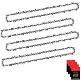Lot de 4 chaînes de tronçonneuse Eyoloty 45 cm - Compatible avec plusieurs marques