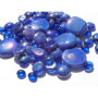 Billes Plates en Verre Bleu-Nuit - Mélange de 500g pour Décoration