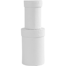 Set de 2 Boîtes Rondes en Carton Blanc - H: 7+9 cm
